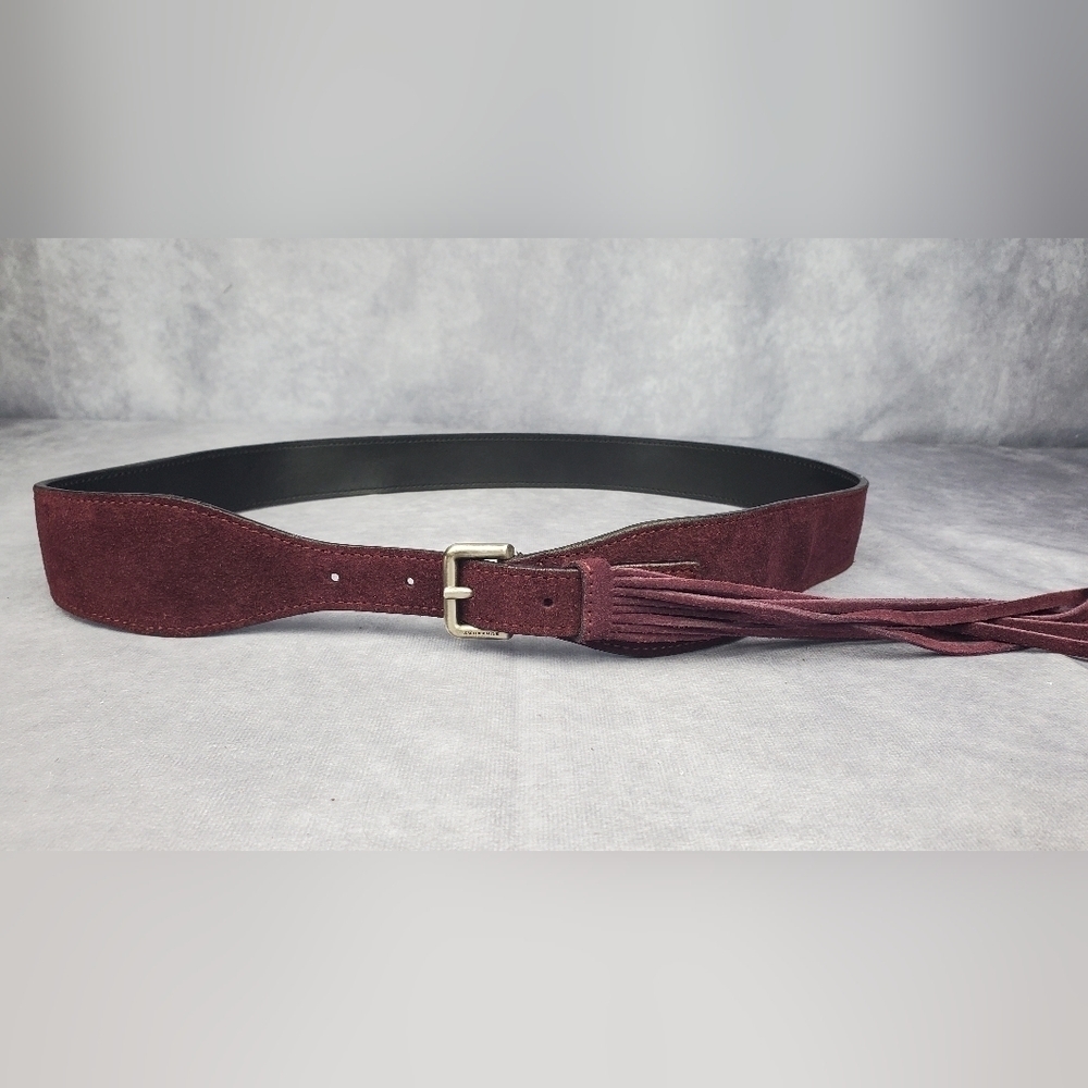 Burberry Women's Maroon Suede belt Made In Italy Size 36